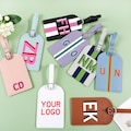 Personalized Vegan Leather Luggage Tag: Custom Monogram, Travel Gift product logo
