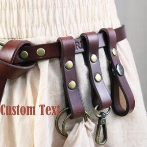 Brown Skirt Hikes Skirt Hanger for Renaissance skirt chasers,Medieval, and Viking Belts for Renaissance Faire, LARP, Cosplay Costumes