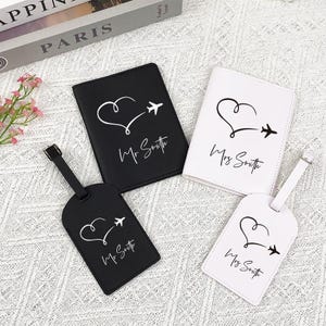 Aangepaste bruidsfeestcadeaus, aangepaste paspoorthouder en bagagelabel reisset, huwelijksreiscadeaus, trouwbedankjes, cadeaus voor haar, Valentijnsdagcadeau