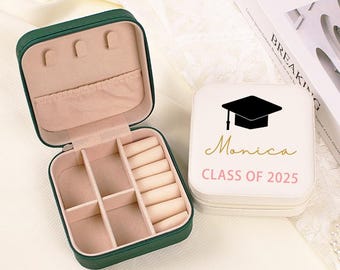 Personalized Graduation Jewelry Box: PU Leather Keepsake with Custom Logo
