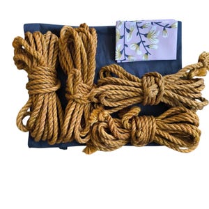 Shibari Jute Rope Kit 4pcs, 26,25ft/8 m, 0,31inch/8 mm, Natural Jute, Handmade.
