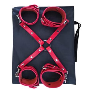 Leather Wrist Cuffs – Bondage Restraints, Real Leather, Handmade.