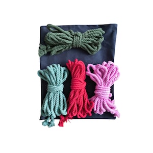 Shibari Cotton Rope Set 4 pcs, 26.25ft, 0.24in, Natural Cotton, Handcrafted.
