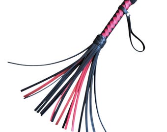 Heavy Flogger 19", Thick Cowhide Impact Toy, Handcrafted Leather Whip, Thuddy Spanking Gear.