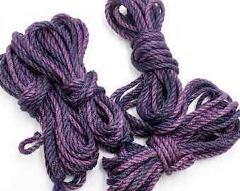 4pc Jute Rope Set, Two Tone Shibari Cord, Kinbaku Craft Supplies, Sensory Play.