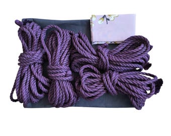 Shibari Jute 4-Rope Kit, Hand-Treated, 26.25 ft (8 m), 0.31 in (8 mm).