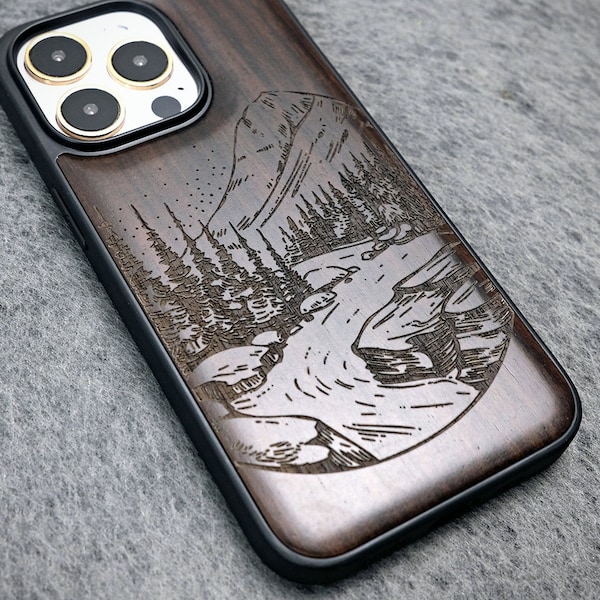 Yosemite Wood Phone Case, Protective iPhone 14, 14 Pro,14 Plus, 14 Pro Max And Others, Samsung Google Pixel Series, Customized Case, Magsafe