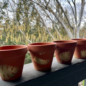 Terra Cotta Planter Pot with Gold Leaf