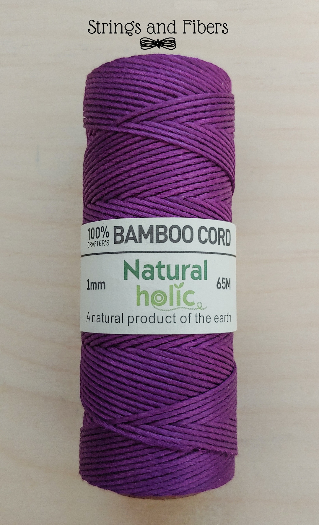 65 Meters Purple BAMBOO CORD 1mm Dia. 100 BAMBOO Etsy