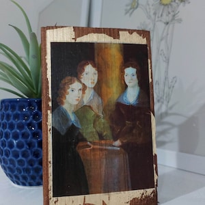 As Irmãs Bronte de Patrick Branwell Brontë - Arte de parede em madeira, gravuras e pôsteres de pinturas famosas e belas artes