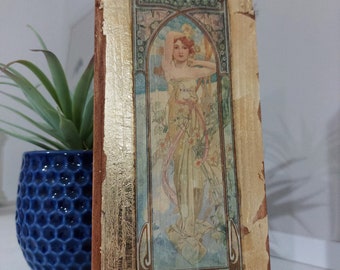 Alfons Mucha Art Nouveau Wood Wall Art: The Times of Day Series