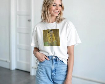Vintage 90s Gustav Klimt the Kiss T-shirt Size L - Etsy Vintage 90s Gustav Klimt the Kiss T-shirt Size L - Etsy