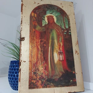 La luce del mondo di William Holman Hunt - Arte murale in legno, stampe e poster di dipinti famosi e belle arti (grande)