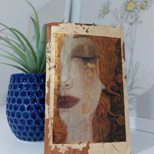 Golden Tears de Anne Marie Zilberman - Arte de pared de madera, grabados y carteles de pinturas y bellas artes famosas