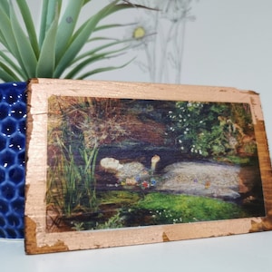 Ophelia Millais Wooden Wall Art: Rose Gold Pre-Raphaelite Decor