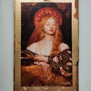 Vanity by Cowper: Pre-Raphaelite Gold Wooden Wall Art