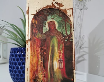 The Light of the World Wood Art: William Holman Hunt Pre-Raphaelite Painting