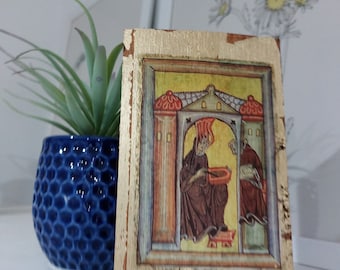 Hildegard of Bingen Wood Art: Receiving a Vision from Scivias