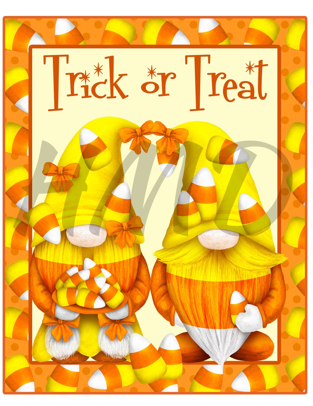 Gnome Candy Corn 8x10" Metal Wreath Sign, Halloween Decor, Fall ...