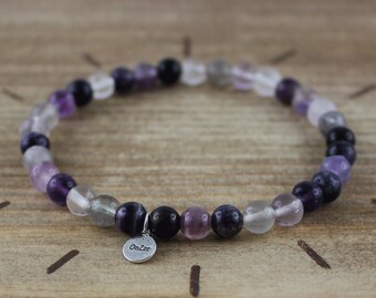 Bracelet in fluorite beads 6 mm - Gem jewelry - Natural stones