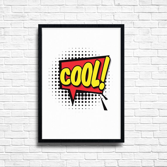 Cool Poster Colourful Retro Designed Typography Modern Wall Etsy