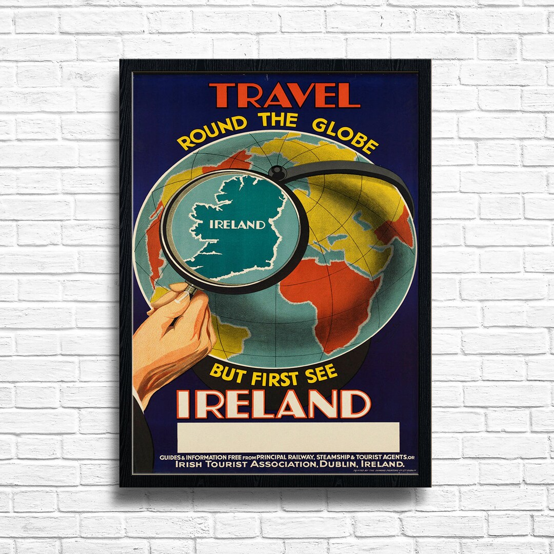 Ireland Print Visit Ireland Wall Art Ireland Poster Vintage Etsy