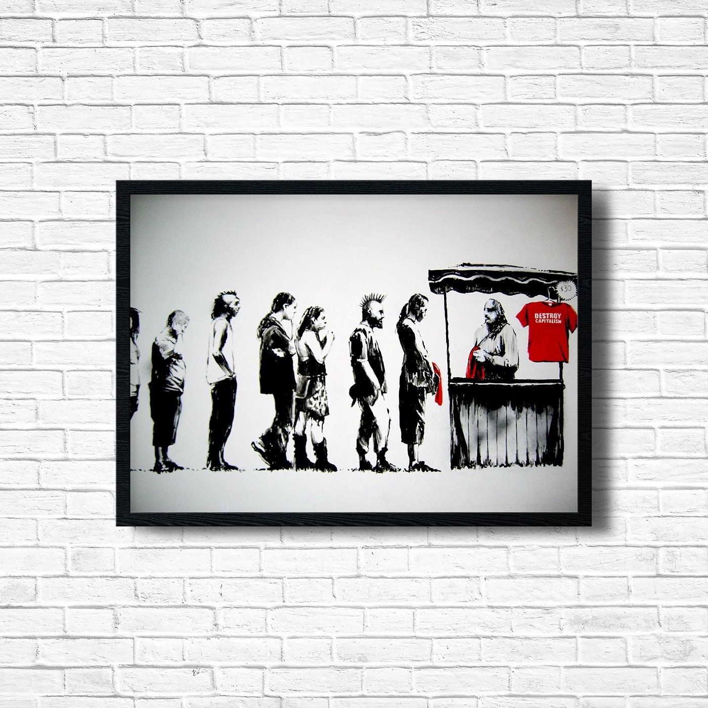 Banksy Destroy Capitalism Banksy Wall Art Banksy Print Etsy
