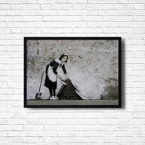 Banksy Sweep It Under The Carpet, Banksy Wall Art, Banksy Print, Banksy Pictures, Modern Art, Street Art, Banksy Poster, Banksy Picture