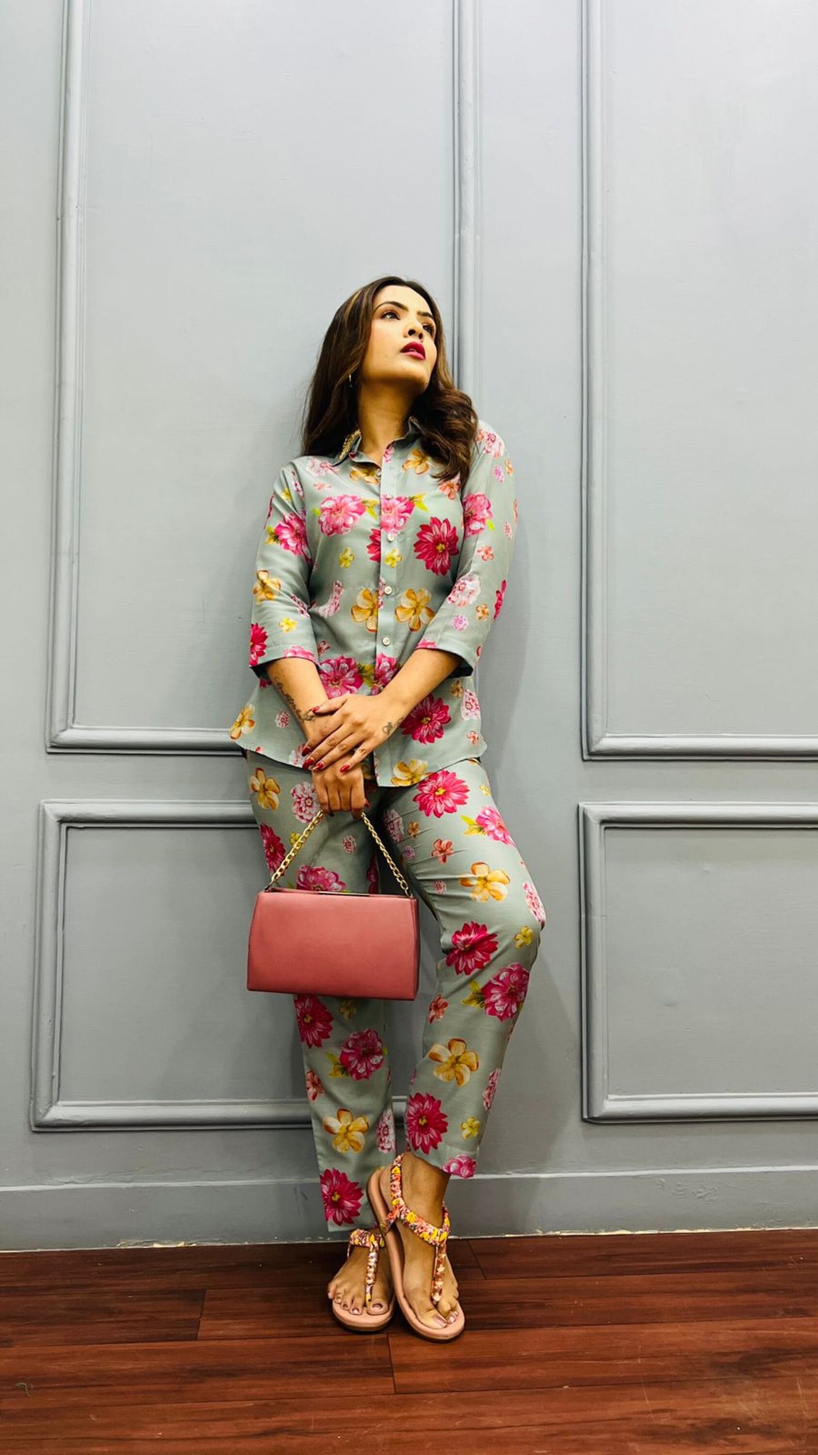 Bamboo Muslin Co-Ord Set with Elegant Print – Sustainable Ethnic Daywear for Women (L to XXL)