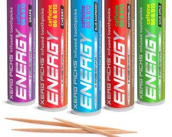 Xero Picks Energy, Caffeine Infused Toothpicks, Focus, B12, B6, Sugar-Free