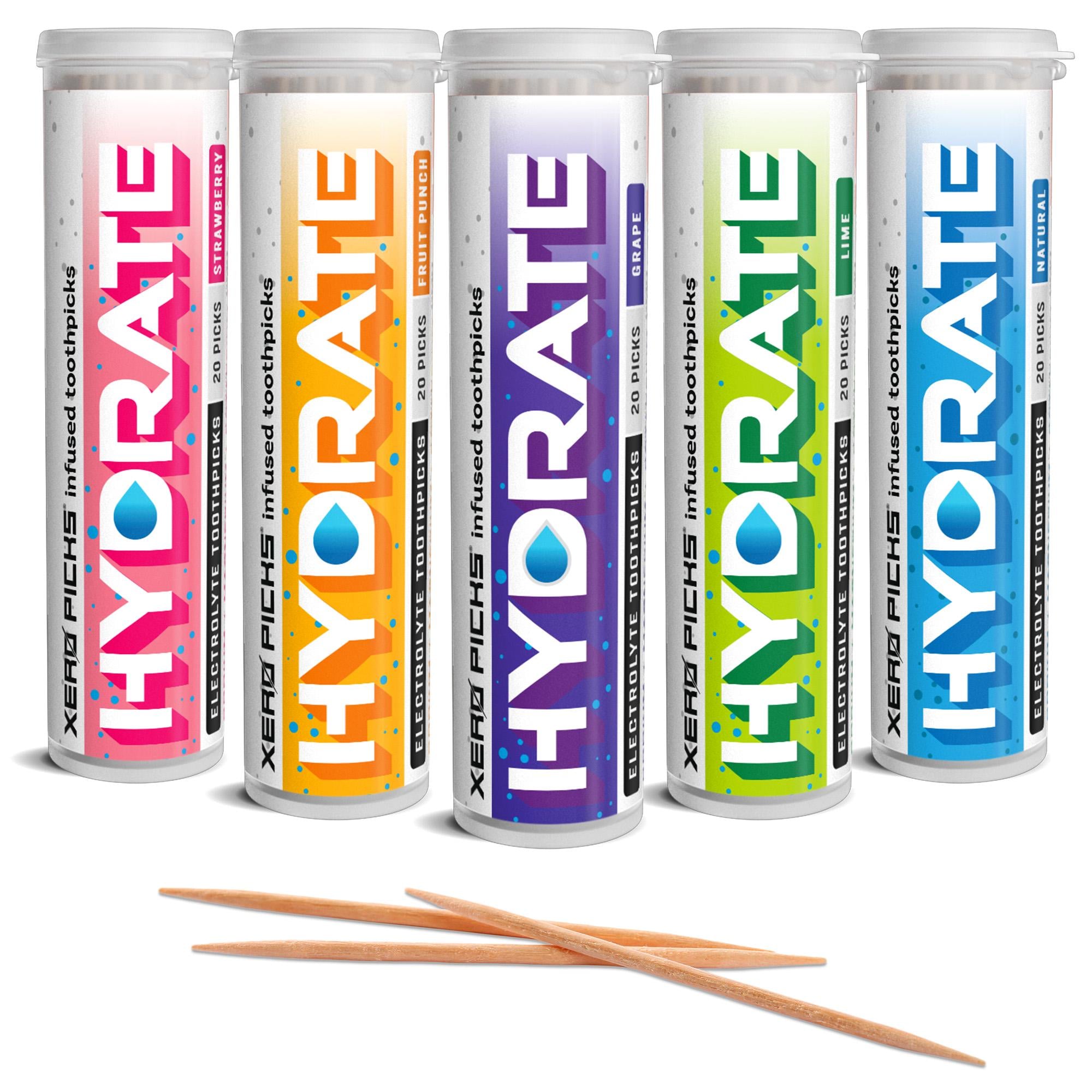 Xero Picks Hydrate, Refreshing Flavored Toothpicks, Electrolytes, Potassium, Sugar-Free