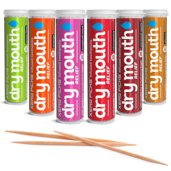 Xero Picks Dry Mouth Toothpicks, Xylitol Infused, Hydrating Tingle, Sugar-Free Flavors
