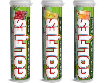 Xero Picks Golfies, Golf Course Cocktail Inspired Flavored Toothpicks, Fun Golf Gift