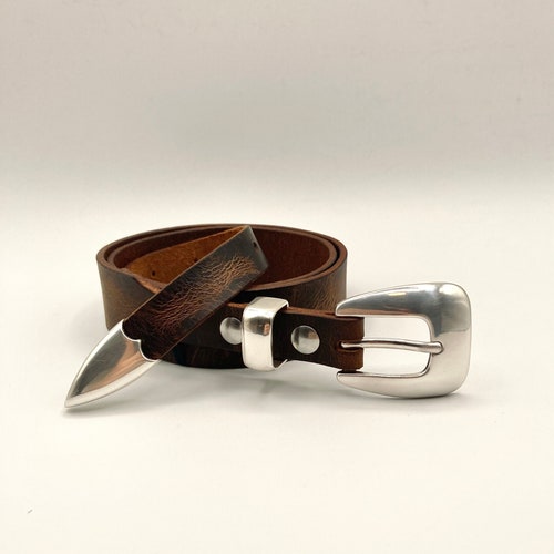 Roper Dark Brown Western Embossed 3” wide Belt with Decorative Silver Buckle 3D Belts® Men main image 3