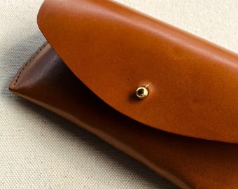 Cognac Italian Leather Sunglasses Case | Made in USA