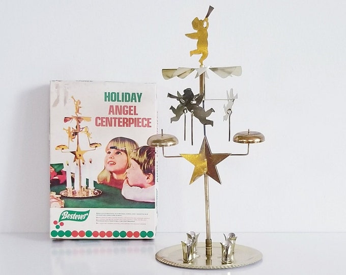 Holiday Centerpiece Angel Chimes, Christmas Chimes Original Box