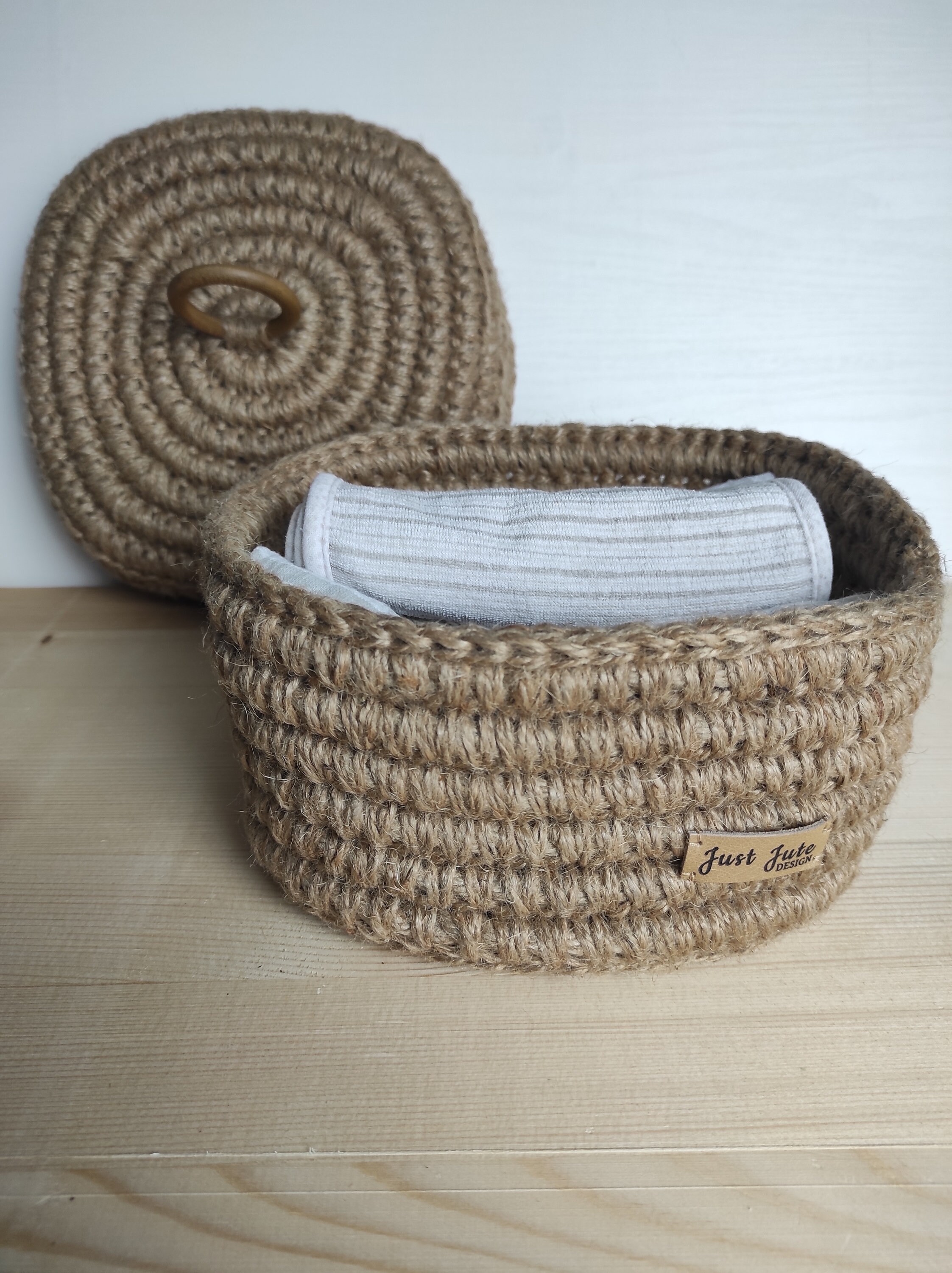Storage basket with lid Eco friendly lidded basket Jute rope Etsy