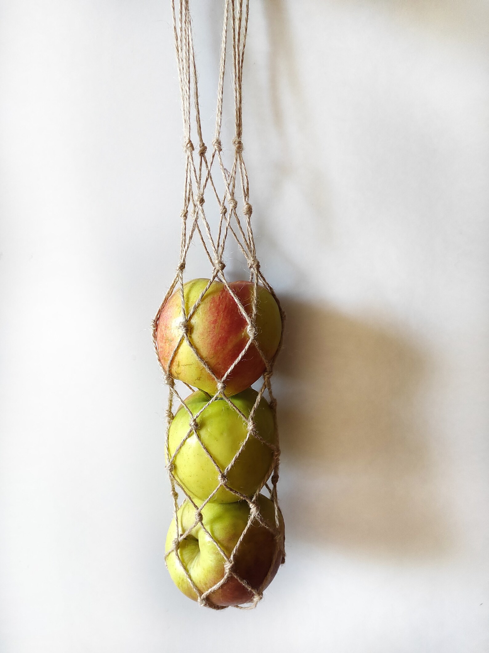 Set of hanging kitchen storage baskets Jute fruits basket Etsy