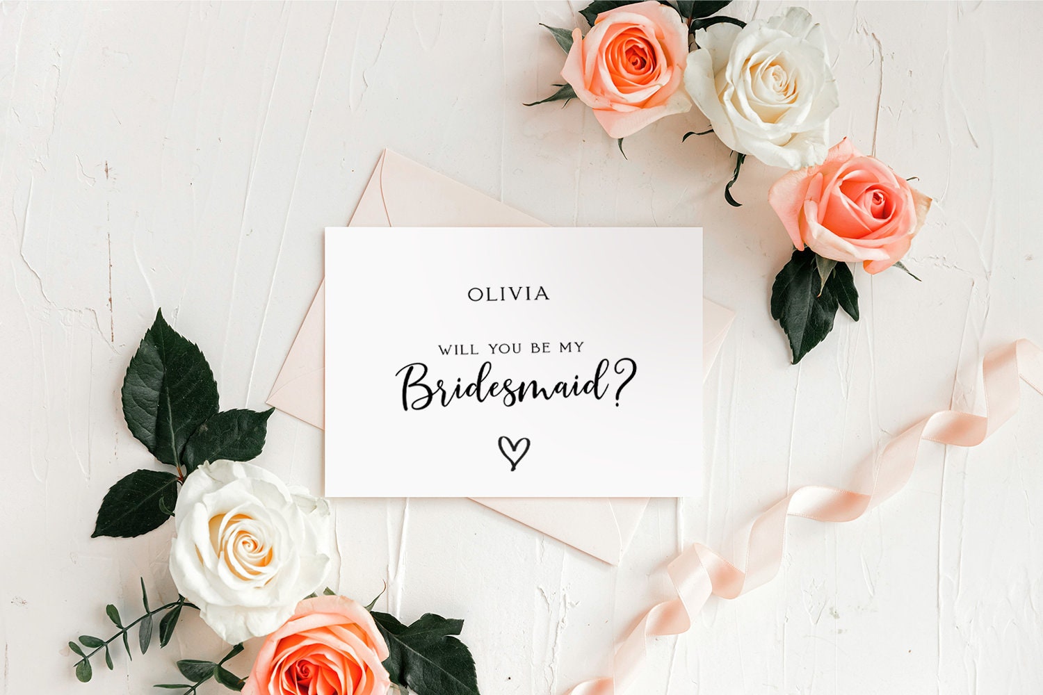 Bridesmaid Invitation Editable Digital Download Elegant | Etsy