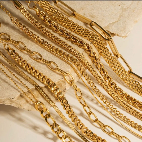 18K Gold Kette - Fußkettchen - Goldkette - Gold Fußkettchen - Gold Armband - Gold Schmuck - KETTE - Personalisiertes Geschenk - Gold Halskette - Kette - Fußkettchen