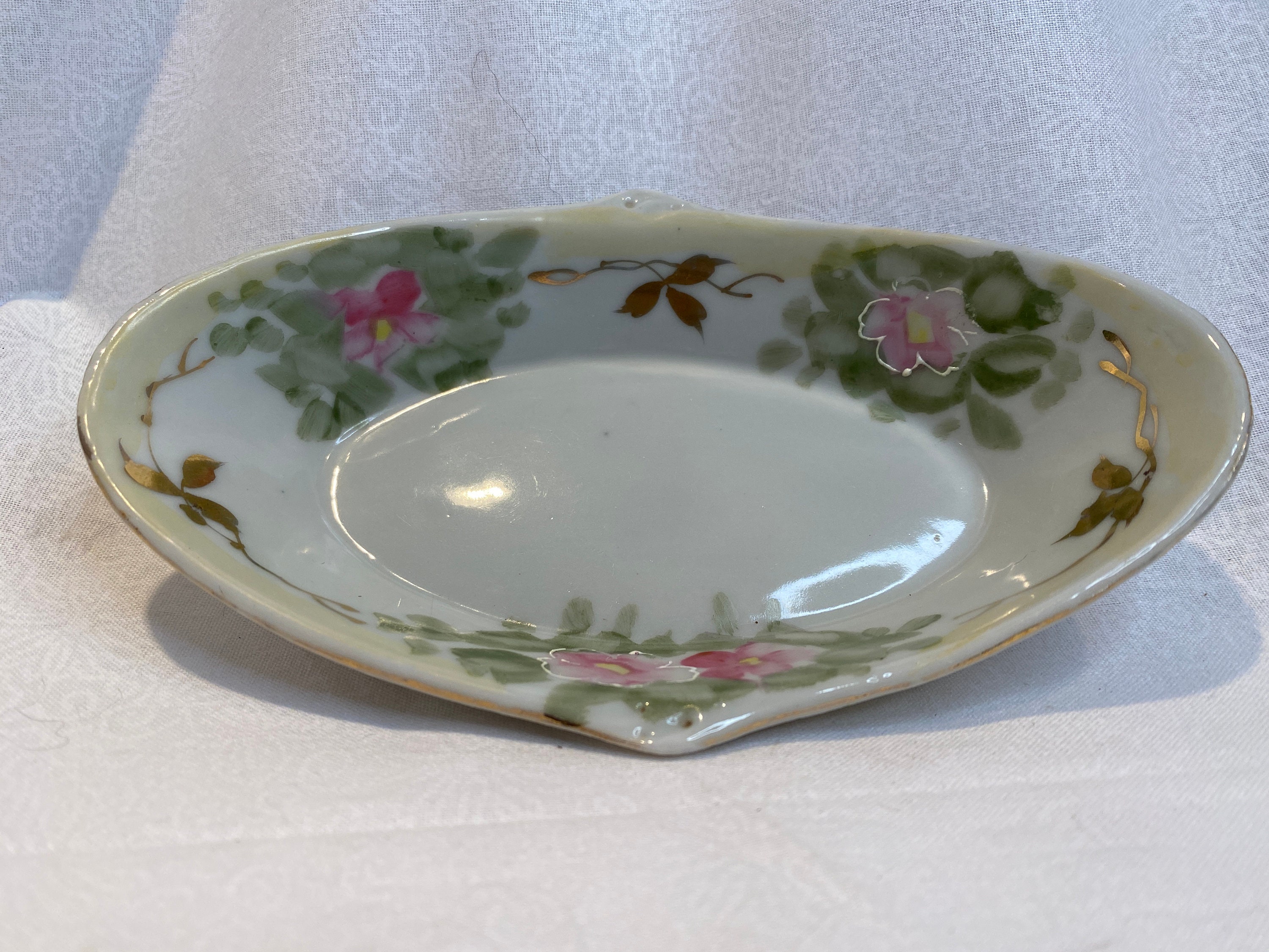 VERY OLD Hand Painted Oval Dish Marked Japan Etsy.de