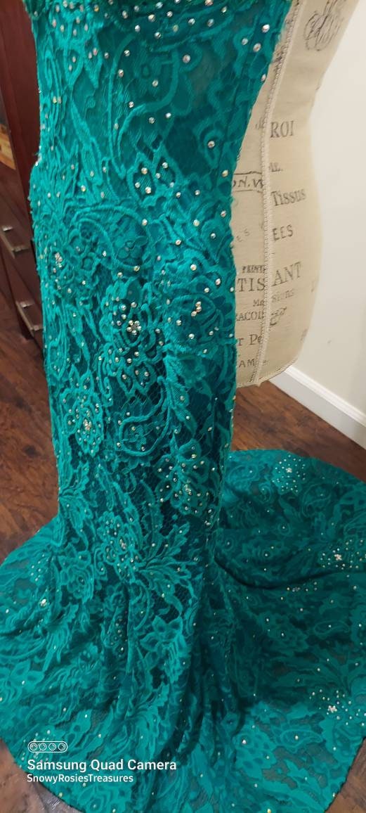 Original Camille La Vie Design Formal Holiday Dress. Prom. Stunning Green  Beaded & Sequence Dress - Etsy