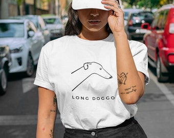 Long Doggo ∙ Unisex Jersey Short Sleeve Tee ∙ Greyhound T shirt ∙ Greyhound owner ∙ Greyhound lover t shirt ∙ Long Dog