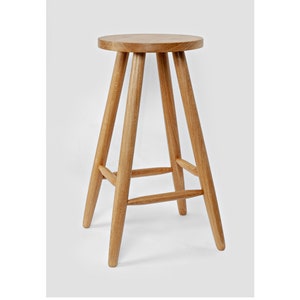 Handcrafted Oak Bar Stool - Vintage Charm for Your Home