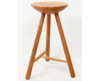 Oak bar stool for home or cafe, kitchen stool