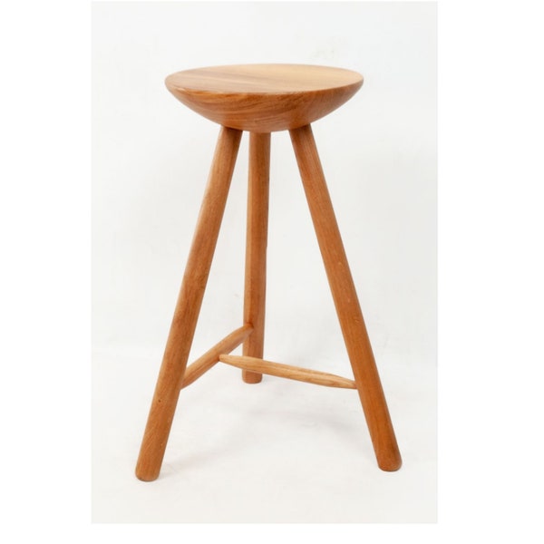 Oak bar stool for home or cafe, kitchen stool