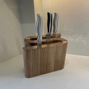 Magnetic walnut knife holder, knife stand