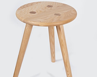 Wood stool,  stool for plants, ash stool, side table.