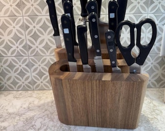 Magnetic walnut knife holder, knife stand