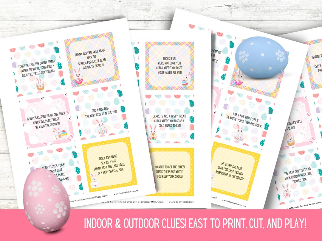 Easter Scavenger Hunt Clues, Instant Download, Printable Easter Egg